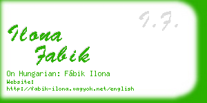 ilona fabik business card